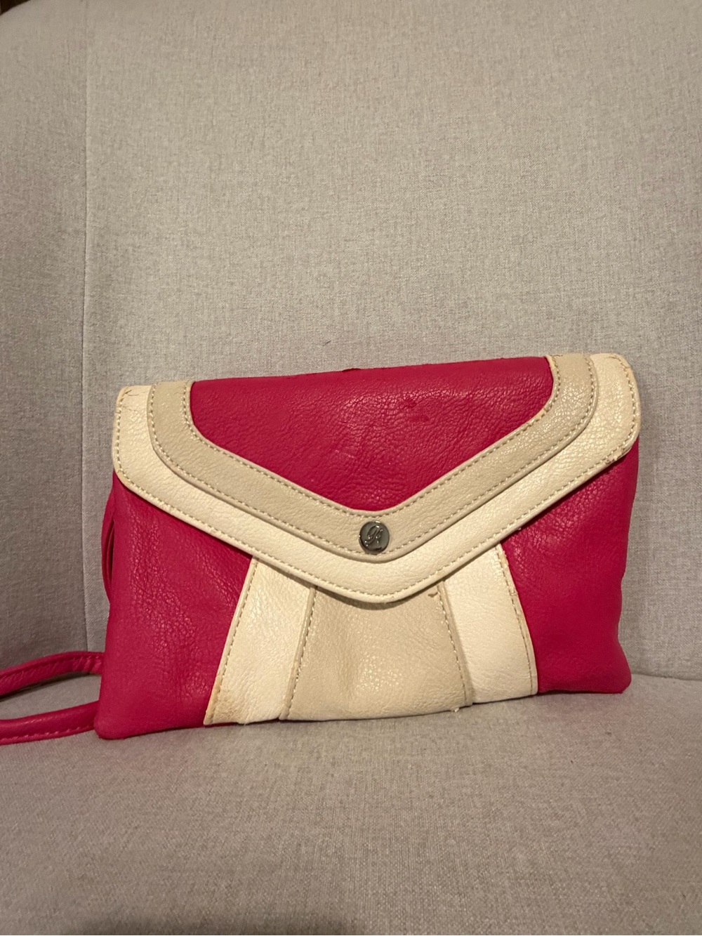 Grace Adele Pink and Cream Wristlet Clutch